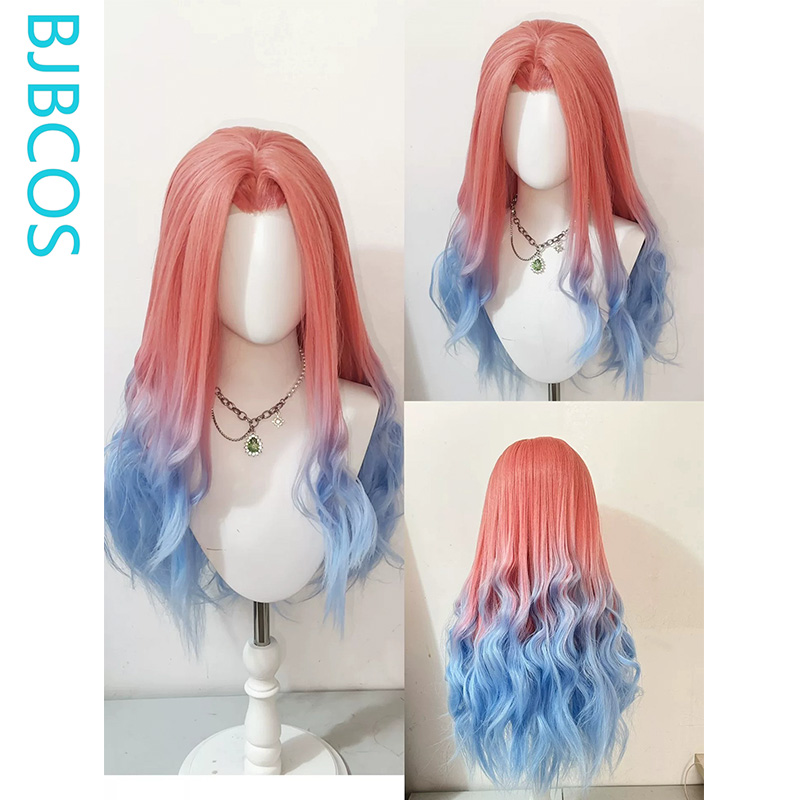 스타일링된 가발 ‌ 미지 코스프레 가발 애니메이션 외계 - Anime Cosplay Blue Hair 리뷰 및 가격
